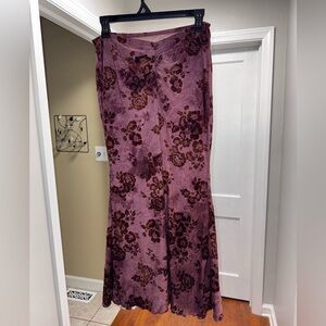Floral Velvet Maxi Skirt